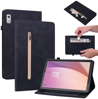 Lunso Lenovo Tab M9 (9 inch) - Luxe Bookcase hoes - Zwart