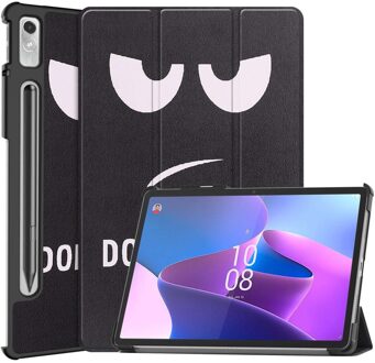 Lunso Lenovo Tab P11 Pro Gen 2 (2e generatie) - Tri-Fold Bookcase hoes - Don't Touch Zwart, Wit
