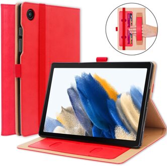 Lunso Luxe stand flip sleepcover hoes - Samsung Galaxy Tab A8 (2021) - Rood