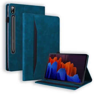 Lunso Luxe stand flip sleepcover hoes - Samsung Galaxy Tab S7 Plus / S8 Plus - Blauw