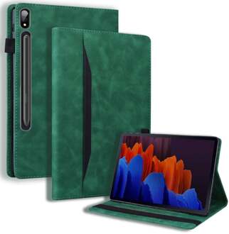 Lunso Luxe stand flip sleepcover hoes - Samsung Galaxy Tab S7 / S8 - Groen