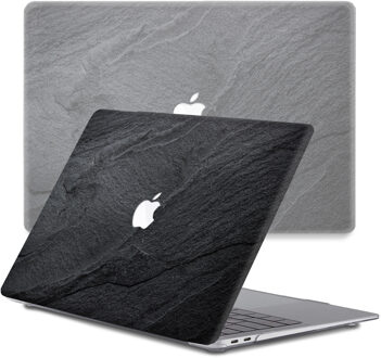 Lunso MacBook Air 13 inch (2010-2017) cover hoes - case - Black Stone Zwart