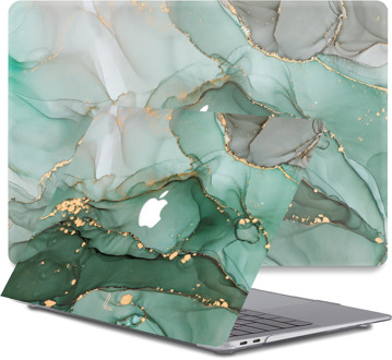 Lunso MacBook Air 13 inch (2010-2017) cover hoes - case - Green Maeve Goud, Groen, Grijs