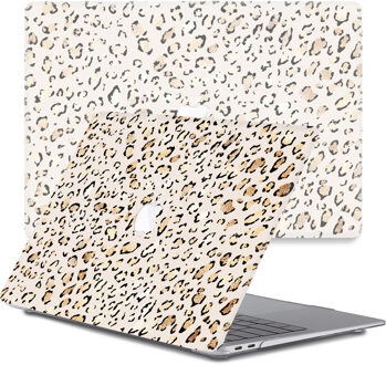 Lunso MacBook Air 13 inch (2010-2017) cover hoes - case - Leopard Rose Gold Zwart, Goud, Bruin, Roze