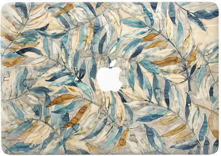 Lunso MacBook Air 13 inch (2010-2017) vinyl sticker - Leaves Wit, Bruin