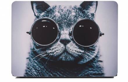 Lunso MacBook Air 13 inch (2018-2019) cover hoes - case - Coole kat Wit, Grijs