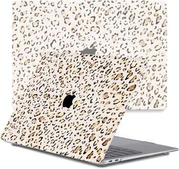 Lunso MacBook Air 13 inch (2018-2019) cover hoes - case - Leopard Rose Gold Zwart, Goud, Bruin, Roze, Meerdere kleuren