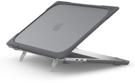 Lunso MacBook Air 13 inch (2022-2025) Armor cover hoes met pootjes - case - Grijs