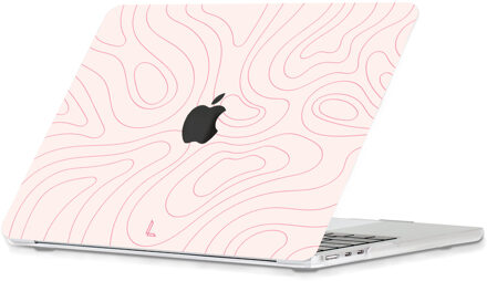 Lunso MacBook Air 13 inch (2022-2025) cover hoes - case - Pink Mocha Wit, Roze