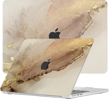 Lunso MacBook Air 13 inch (2022-2025) cover hoes - case - Sweet Caramel Goud, Bruin