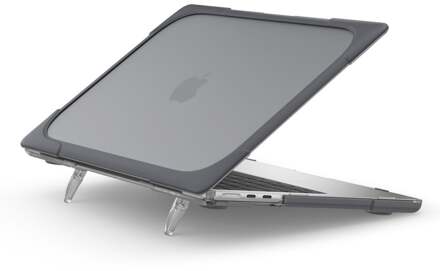 Lunso MacBook Air 13 inch (2022-2026) Armor cover hoes met pootjes - case - Grijs