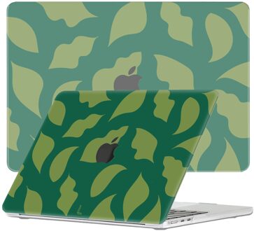 Lunso MacBook Air 13 inch (2022-2026) cover hoes - case - Autumn Leaves Groen