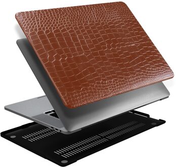 Lunso MacBook Air 13 inch (2022-2026) cover hoes - case - Croco Bruin