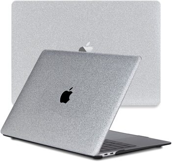 Lunso MacBook Air 13 inch (2022-2026) cover hoes - case - Glitter Zilver