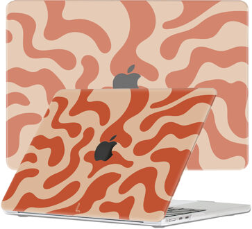 Lunso MacBook Air 13 inch (2022-2026) cover hoes - case - Orange Fever Geel, Oranje