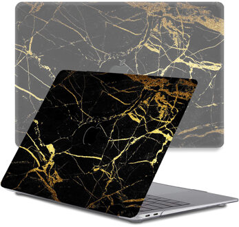 Lunso MacBook Air 13 inch M1 (2020) cover hoes - case - Marble Nova Zwart, Goud