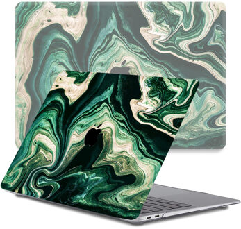 Lunso MacBook Air 13 inch M1 (2020) cover hoes - case - Peridot Canyon Zwart, Groen, Bruin, Meerdere kleuren