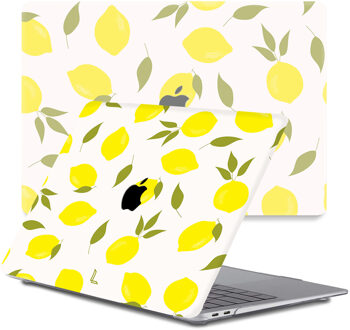 Lunso MacBook Air 13 inch M1 (2020) cover hoes - case - Squeezy Lemon Groen, Geel, Roze