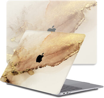 Lunso MacBook Air 13 inch M1 (2020) cover hoes - case - Sweet Caramel Wit, Goud