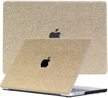Lunso MacBook Air 13 inch M2/M3 (2022-2024) cover hoes - case - Glitter Goud