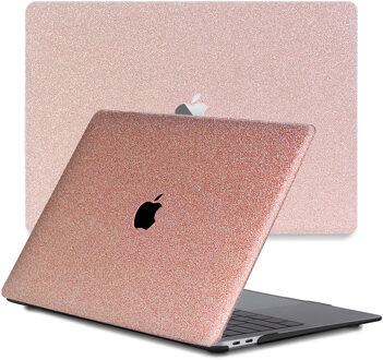 Lunso MacBook Air 13 inch M2/M3 (2022-2024) cover hoes - case - Glitter Rose Goud