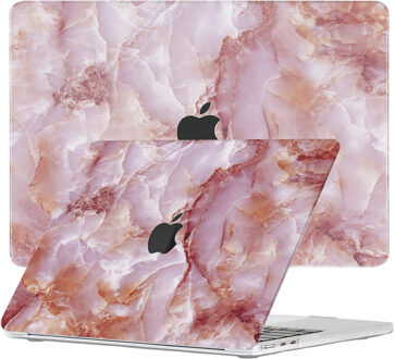 Lunso MacBook Air 13 inch M2/M3 (2022-2024) cover hoes - case - Marble Finley Roze