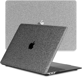 Lunso MacBook Air 13 inch M2/M3 (2022-2025) cover hoes - case - Glitter Donkergrijs
