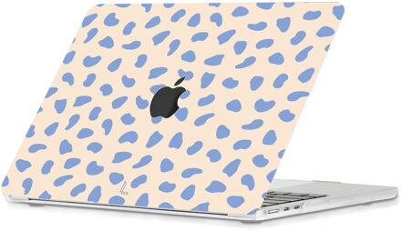 Lunso MacBook Air 15 inch (2023-2025) cover hoes - case - Azure Pebble Blauw, Wit