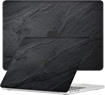 Lunso MacBook Air 15 inch (2023-2025) cover hoes - case - Black Stone Zwart