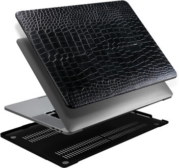 Lunso MacBook Air 15 inch (2023-2025) cover hoes - case - Croco Zwart