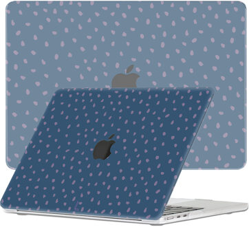 Lunso MacBook Air 15 inch (2023-2025) cover hoes - case - Purple Pips Blauw, Paars