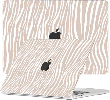 Lunso MacBook Air 15 inch (2023-2025) cover hoes - case - Wild Latte Wit, Bruin