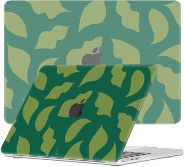 Lunso MacBook Air 15 inch (2023-2026) cover hoes - case - Autumn Leaves Groen