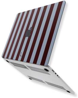 Lunso MacBook Air 15 inch (2023-2026) cover hoes - case - Burgundy Blauw, Bruin