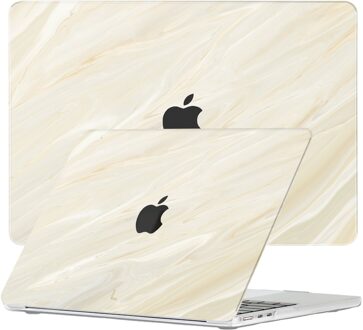 Lunso MacBook Air 15 inch (2023-2026) cover hoes - case - Creamy Vibes Wit