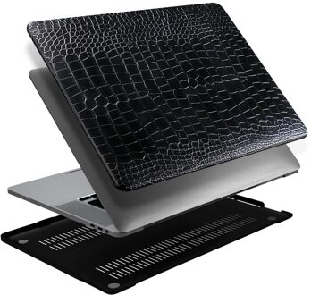 Lunso MacBook Air 15 inch (2023-2026) cover hoes - case - Croco Zwart