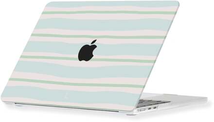 Lunso MacBook Air 15 inch (2023-2026) cover hoes - case - Soft Surf Blauw, Wit, Groen