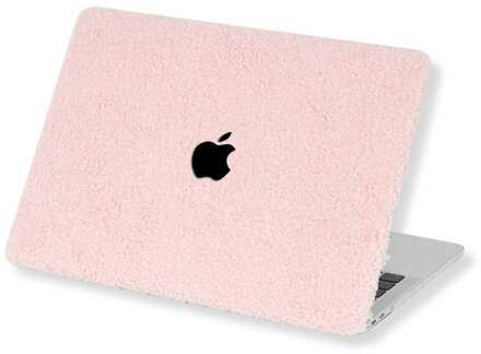 Lunso MacBook Air 15 inch (2023-2026) cover hoes - case - Teddy Puffy Lichtroze