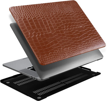 Lunso MacBook Air 15 inch M2/M3 (2023-2024) cover hoes - case - Croco Bruin