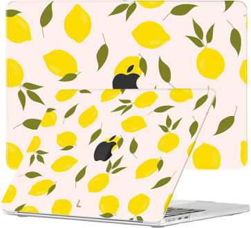 Lunso MacBook Air 15 inch M2/M3 (2023-2024) cover hoes - case - Squeezy Lemon Groen, Geel, Roze