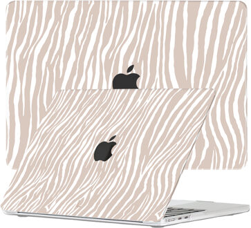 Lunso MacBook Air 15 inch M2/M3 (2023-2024) cover hoes - case - Wild Latte Wit, Bruin