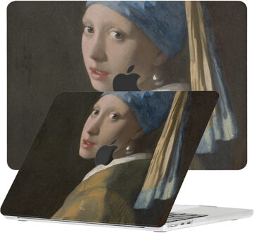 Lunso MacBook cover hoes - case - Vermeer Meisje met de Parel Blauw, Zwart, Geel, Meerdere kleuren