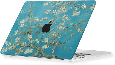 Lunso MacBook Neo cover hoes - case - Van Gogh Amandelbloesem Blauw, Groen, Bruin