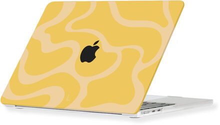 Lunso MacBook Neo cover hoes - case - Yellow Wave Geel