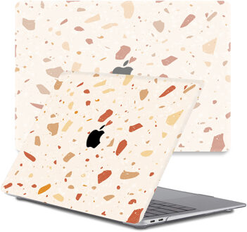 Lunso MacBook Pro 13 inch (2016-2019) cover hoes - case - Terrazo Geel, Oranje