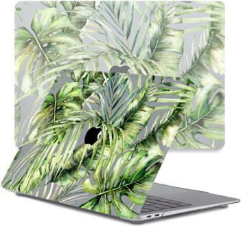 Lunso MacBook Pro 13 inch M1/M2 (2020-2022) cover hoes - case - Green Jungle Groen, Transparant