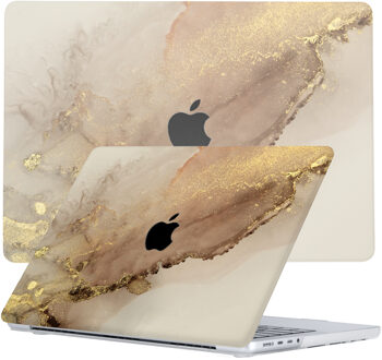 Lunso MacBook Pro 14 inch (2021-2023) - case hoes - Sweet Caramel Goud