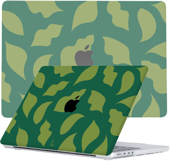 Lunso MacBook Pro 14 inch (2021-2023) cover hoes - case - Autumn Leaves Groen