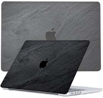 Lunso MacBook Pro 14 inch (2021-2023) cover hoes - case - Black Stone Zwart