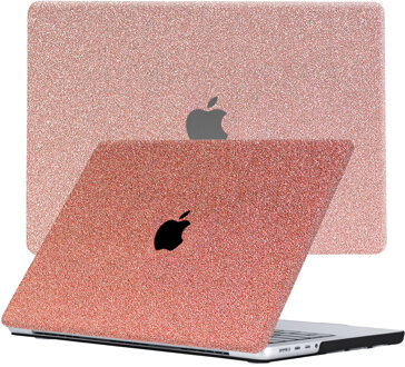 Lunso MacBook Pro 14 inch (2021-2023) cover hoes - case - Glitter Rose Goud